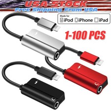 3.5mm Headphone Jack AUX Splitter Adapter and Charger For iPhone12 11 XS X 8 lot