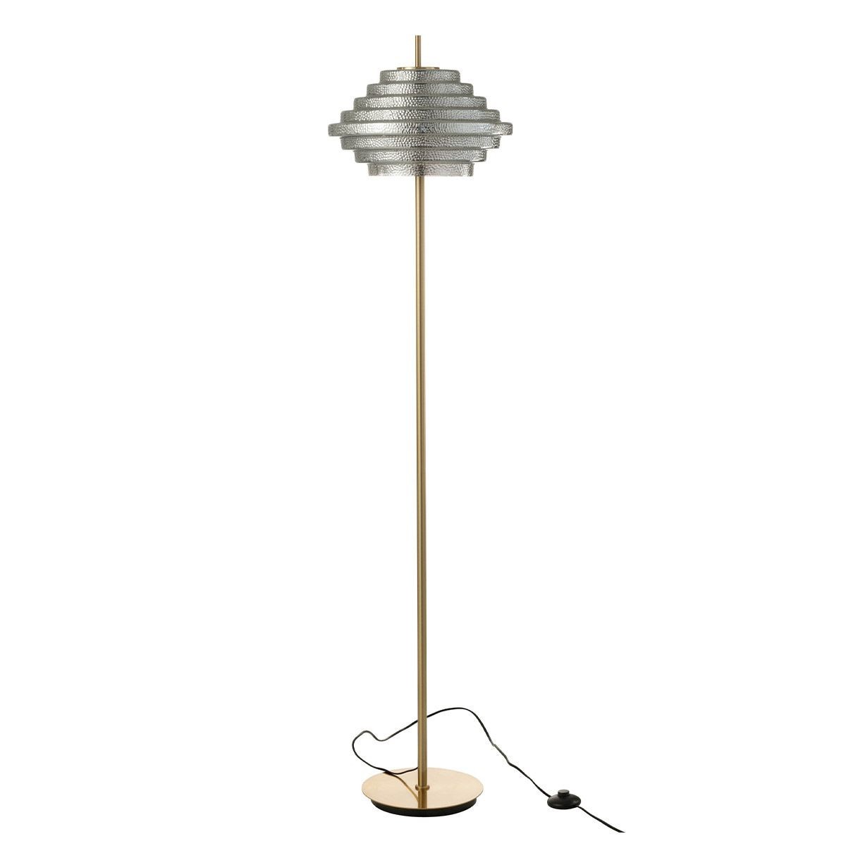 Lampadaire design Merla 154cm, l'ambiance cosy du verre fumé
