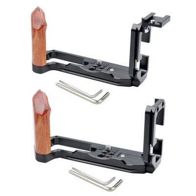 L Type Bracket Quick Release Plate Wooden Grip Handle For X-T4 Camera Accessory