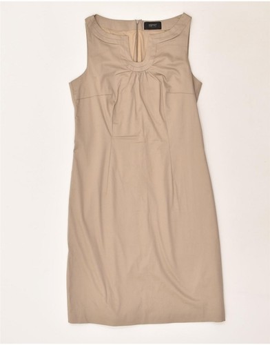ESPRIT Womens Basic Dress UK 12 Medium Beige Cotton AR13