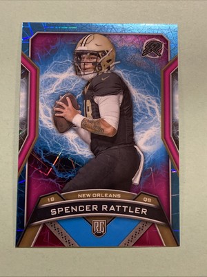 2024 Topps Resurgence Spencer Rattler Sky Blue Pink Shock RC #166