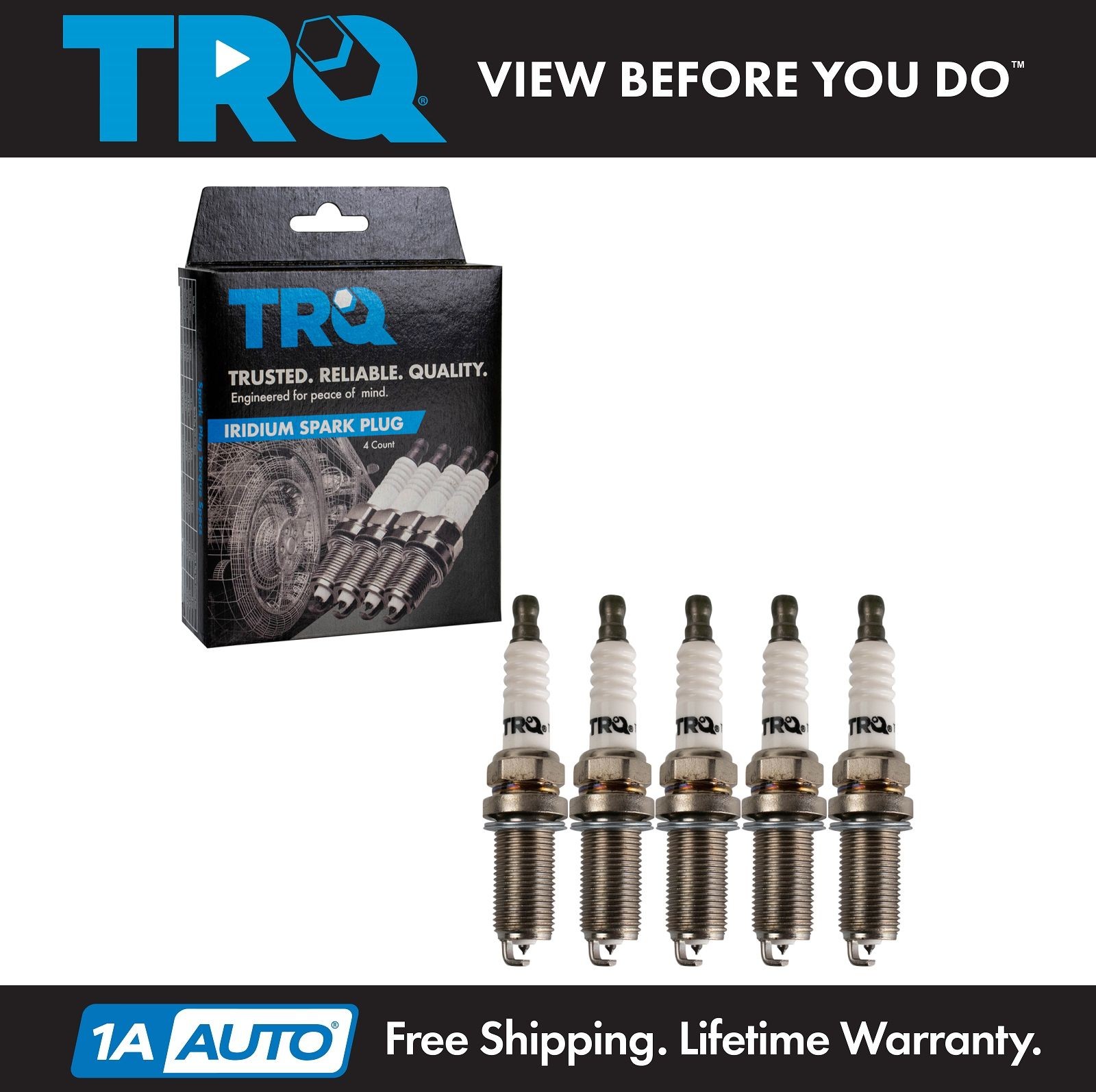 TRQ Iridium Spark Plug Set of 5 for 2004-2012 Chevrolet Colorado GMC Canyon