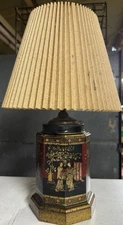 Mid 20th Century English Tin Tea Container Lamp Fredrick Cooper STYLE Lamp