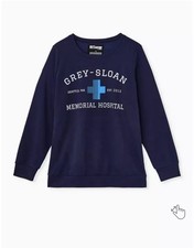 Sudadera Torrid Talla Grande 4 Gris Anatomía Azul Marino Crew