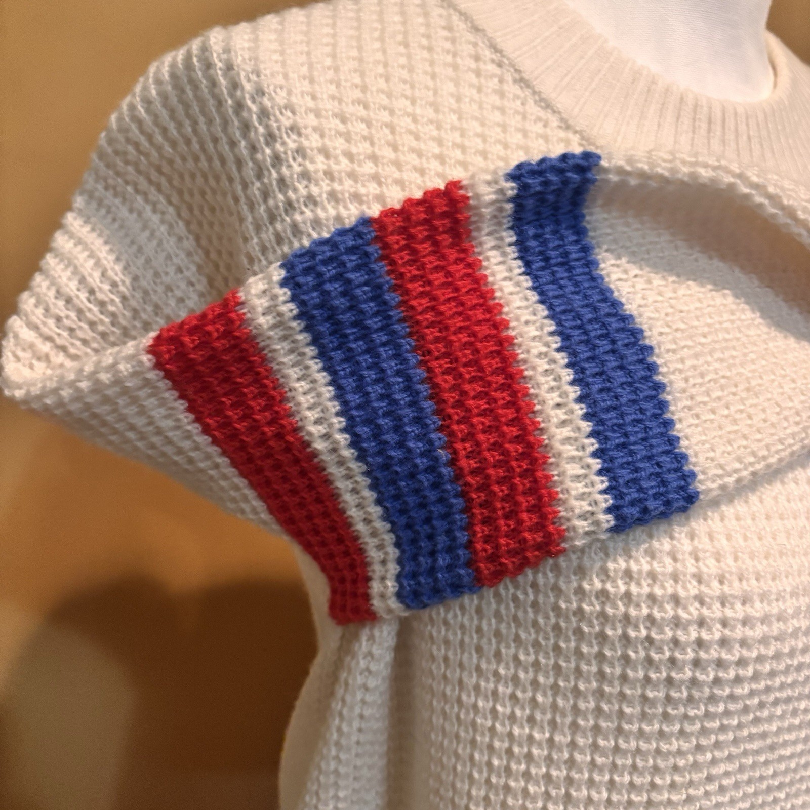 Faherty Throwback Crew Wisp Waffle Sweater Cream … - image 3