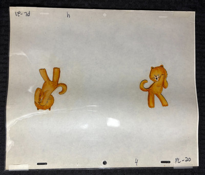 1980's GOOD MEWS Cat Food 12.5x10.5'' Animation Cel SC4 PL-20 Orange Cats