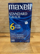 Maxwell Videocassette Standard Grade 6-Hour VHS T-120, 5-Pack, Sealed New.