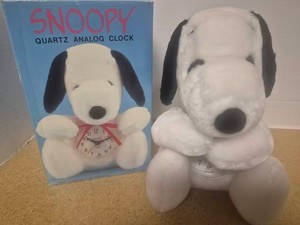 Snoopy Armitron Plush Clock Tested And Works MIB Peanuts