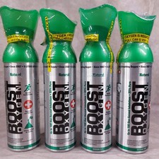 4 Pack Boost Oxygen Medium Natural 5L Canister  Respiratory Support for Aerobic