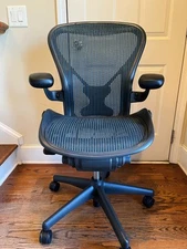 Herman Miller Aeron Chair Fully Loaded with Posturefit TURQUOISE COLOR (Size B) 