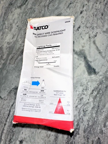 SATCO 9W =65W LED Direct Wire Downlight 4000K 120V DIMMABLE 40,000 HOURS - Picture 3 of 3