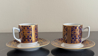 Echt Cobalt Bavaria Holland America Cruises Demitasse Espresso Cups and Saucers