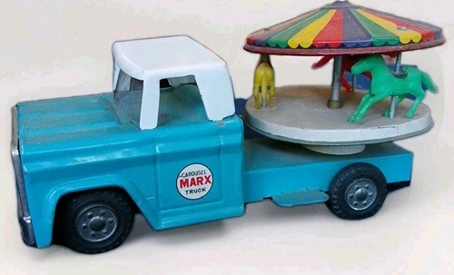 Marx Vintage Friction Carousel Blue Truck Made In USA