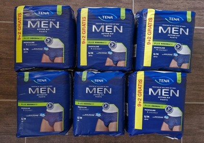 6x TENA Men Active Fit Pants Plus Gr. S/M Inkontinenz 62 Stück, NEU
