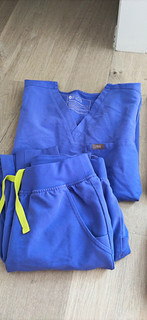 FIGS Technical Collection Scrub Set XS Blue Solid Classic Fit Drawstring Pants