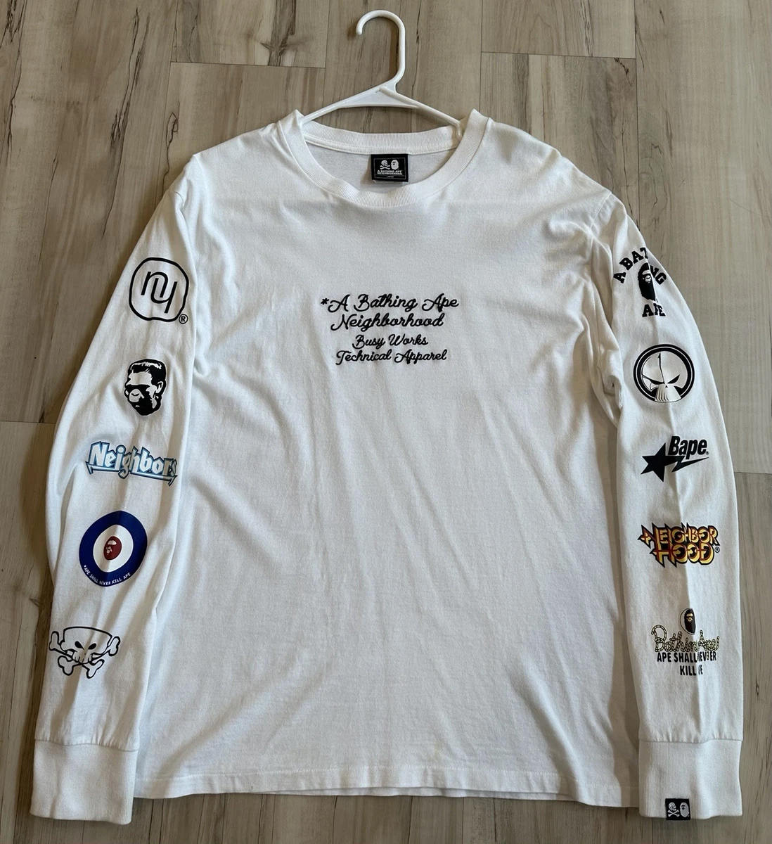 25+ A Bathing Ape Long Sleeve White Shirts for Men for sale