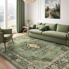 Green Rug 8X10 Area Rug for Living Room Bedroom Washable Rugs Large Boho 8X10 Ru