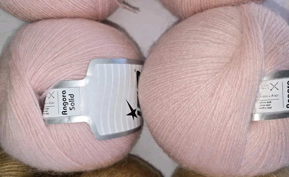 Lot New Ice Yarn Mixed Lot Angora Solid & Angora Design 10 Skeins 100gr Ea Sport - Image 3 of 4