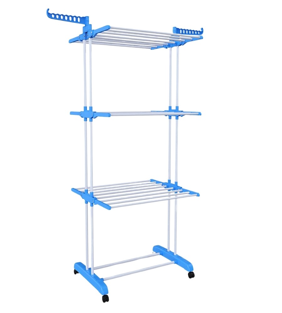 Stendibiancheria Verticale Professionale 3 Ripiani 172x47x62 cm