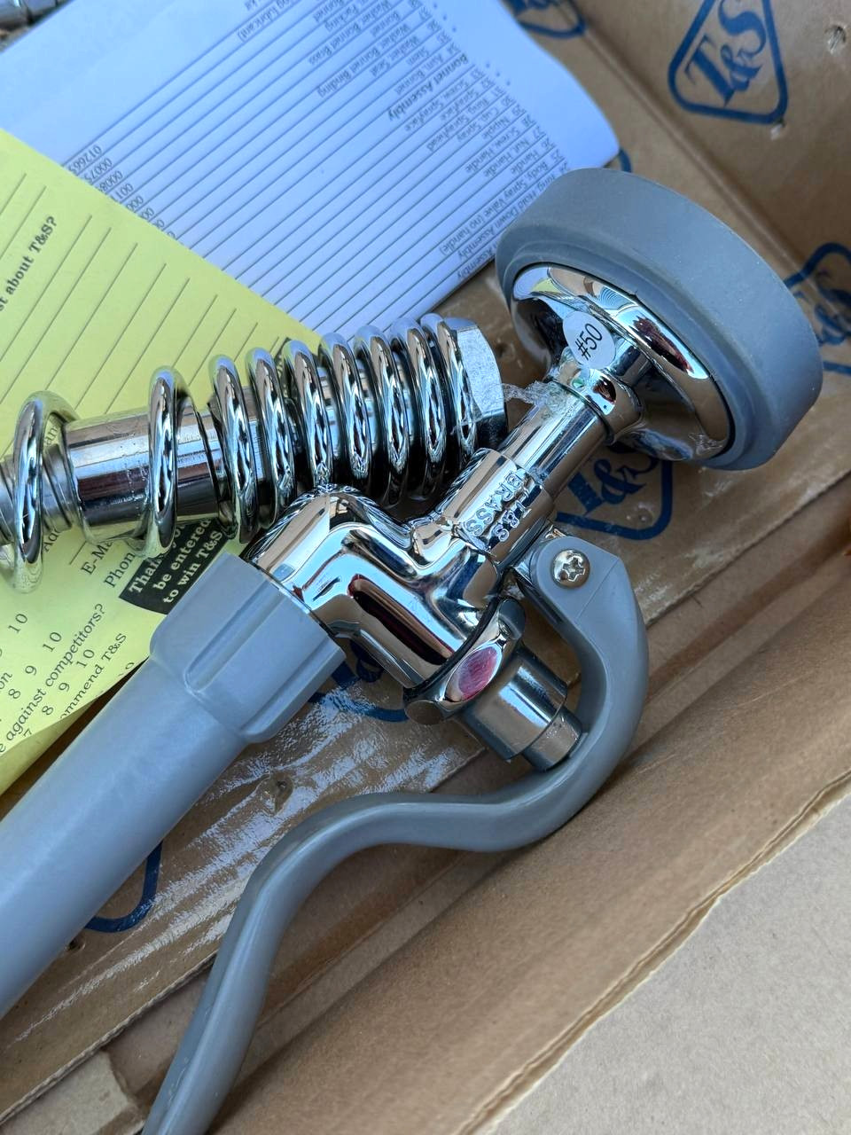 T&S Brass Wall Mount Pre Rinse Faucet Polished Chrome B-0133-12-CR-B Incomplete