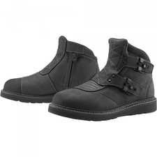 Icon El Bajo 2 Motorcycle Motorbike Leather Boots - Black