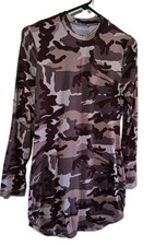 Fashion Nova Juniors Xl Bodycon Dress  Long Sleeve Pullover Camouflage Stretchy 