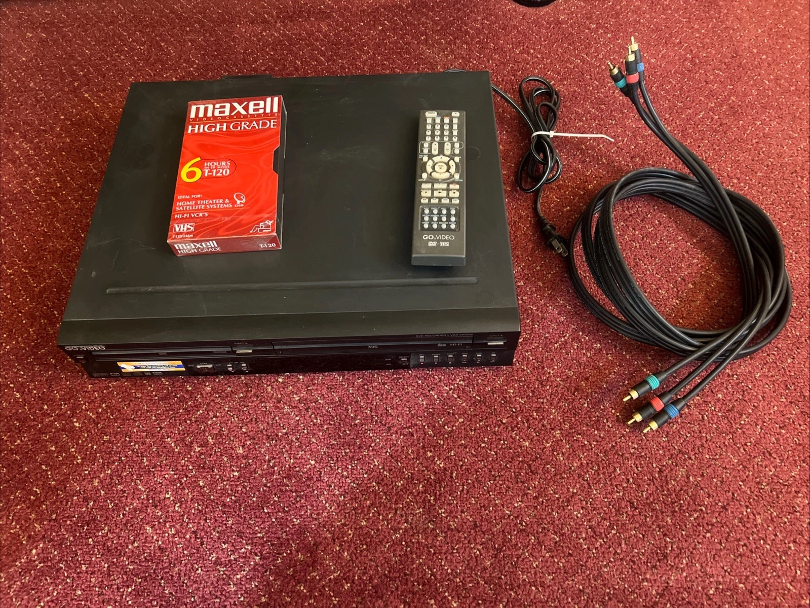 Go Video VR4940 DVD VCR Combo Recorder Player DVD/VHS Recorder Tape Wire Remote