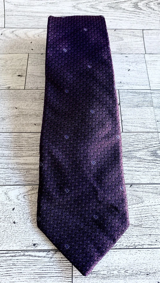 Corbata tejida de diseñador FENDI Italia para hombre púrpura 100 % seda 62” ¡Envío rápido! Foto 2 de 4