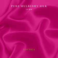 Fuchsia 100 Pure Mulberry Silk Fabric by the Yard 44" width 19 mm 6A Grade