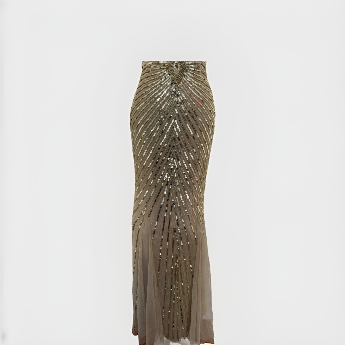 aidan mattox gold beaded dress Aidan Mattox Beaded Dress