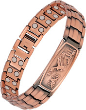 Pulsera Magnetica de Cobre 99.99 Hombre Con Herramienta Terapia Imanes Aguila