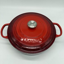 Le Creuset Signature Enameled Cast Iron Wide Round Dutch Oven 6 3/4Qt Cerise Red
