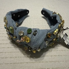 LELE SADOUGHI DENIM CANDY JEWELED HEADBAND NWT