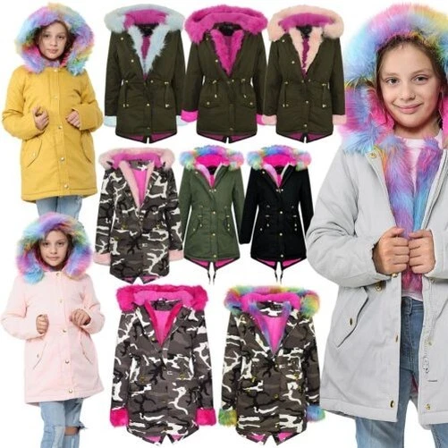 Parka Avec Capuche Et Bordure En Fourrure Pour Fille - Marque A2Z 4 Kids - Taille 5-13 Ans - Neuf Avec étiquettes