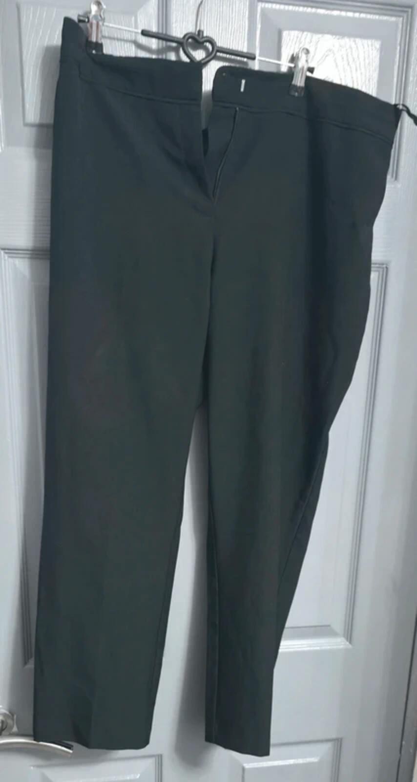 F&F Black Straight-Leg Smart Trousers - Size 20S image 2