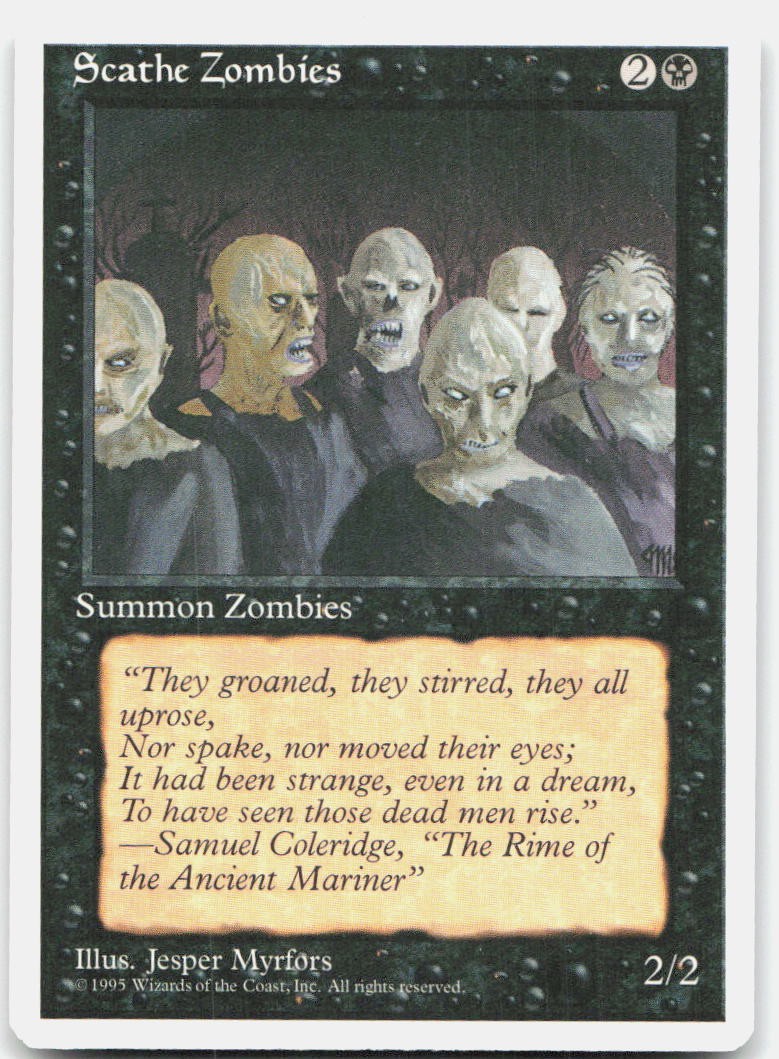 Scathe Zombies Moderately Played Fourth Edition Common Magic: The Gathering
