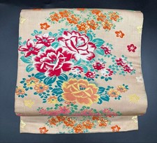 Japanischer Kimono Reine Seide Obi Gürtel Nagoya Retro Taisho Floral Blume 3