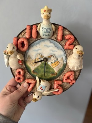 Vintage 3D Ente Wanduhr Keramik New Haven Stil Küche Landhaus Kern