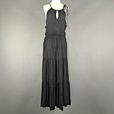 Lovestitch Dress Womens Small Black Halter Keyhole Maxi Boho Sundress Rayon