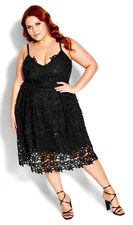 City Chic So Fancy Dress - Black - L