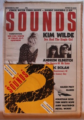UK Sounds Magazine 10 Sept. 1987 + 7inch EP Kim Wilde Sisters Of Mercy XTC Dukes