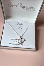 Gift for sister - Heart Diamond Necklace