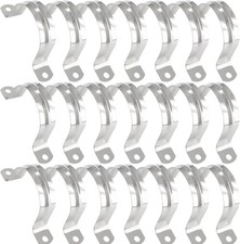 50 Pcs 2 Inch Conduit Clamp, Stainless Steel Pipe Strap Two Hole U Bracket, Pipe