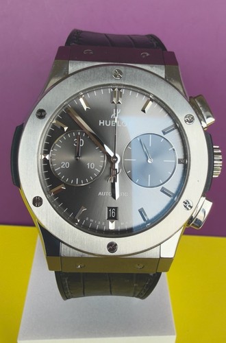 Authentic HUBLOT Classic Fusion / Automatic Chronograph Gray Dial Watch HKL4400