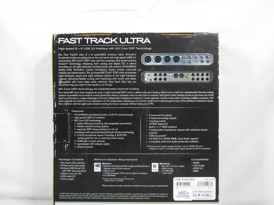 M-Audio Fast Track Ultra High-Speed 8X8 Interface MX Core DSP Technology - Image 3 of 4