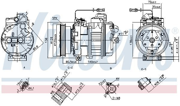 NISSENS 89027 COMPRESSOR AIR CONDITIONING AUTO