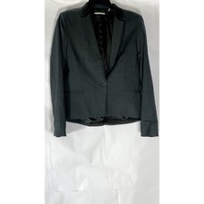 T. TAHARI Women's Dark Gray Single Closure Notch Collar Blazer SZ 8