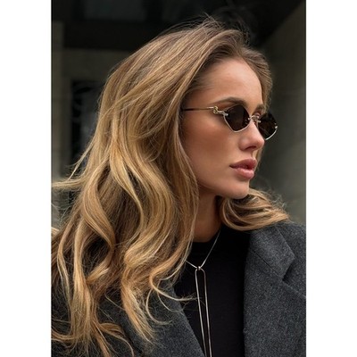 Gucci Women Sunglasses Gold Brown Geometric GG1604S 002 BRAND NEW Buy GUCCI GG1604S 002 Gold Brown Lens Rimless Women  main image 4