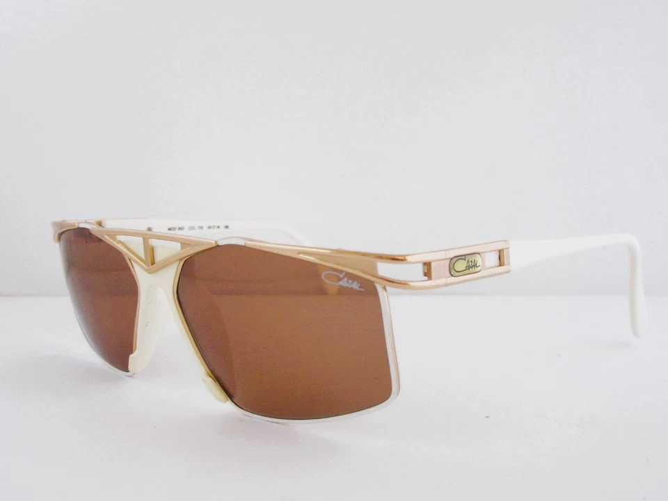 CAZAL Mod. Gafas de sol 962 C. 729 vintage blancas y doradas auténticas años 90 Alemania nuevas de stock Foto 2 de 4