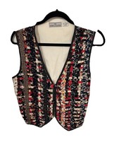 Vintage Patchwork Quilted Cotton Vest Everett Collection Boho Cottagecore S